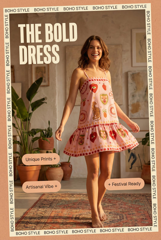 Bold Print Pink Strappy Dress