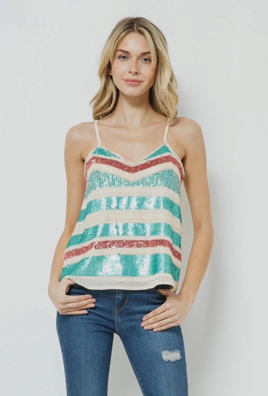 Beaded Sequin Top