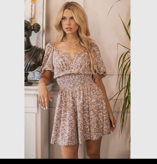 Floral Print Mini Dress