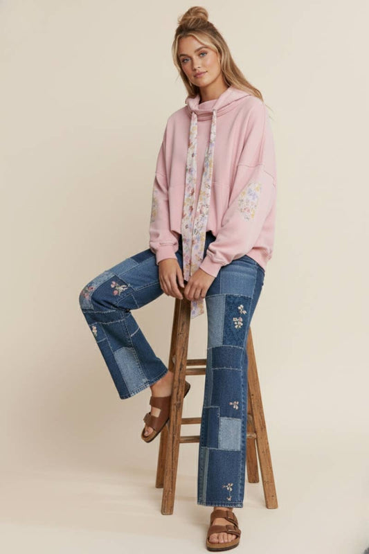 Pull-Over Floral Patchwork Sweater